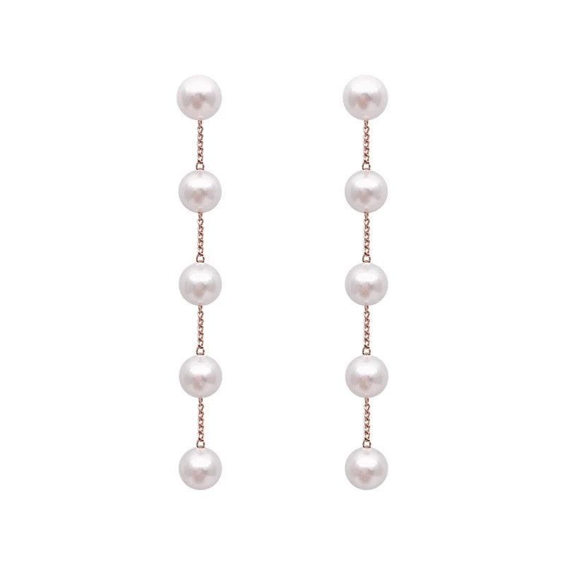 Pendientes Largos de Perlas Cascada - Tienda Kiosko