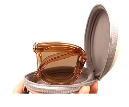 Gafas de sol plegables con estuche, gafas de sol para mujer, modernas, con amortiguación de aire, gafas polarizadas UV 400