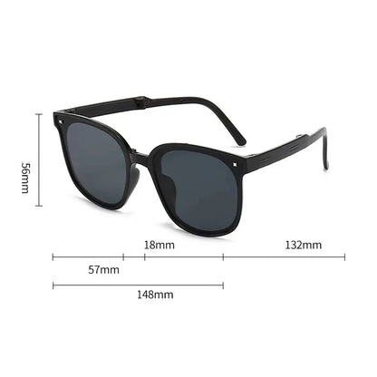 Gafas de sol plegables con estuche, gafas de sol para mujer, modernas, con amortiguación de aire, gafas polarizadas UV 400