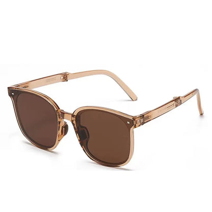 Gafas de sol plegables con estuche, gafas de sol para mujer, modernas, con amortiguación de aire, gafas polarizadas UV 400