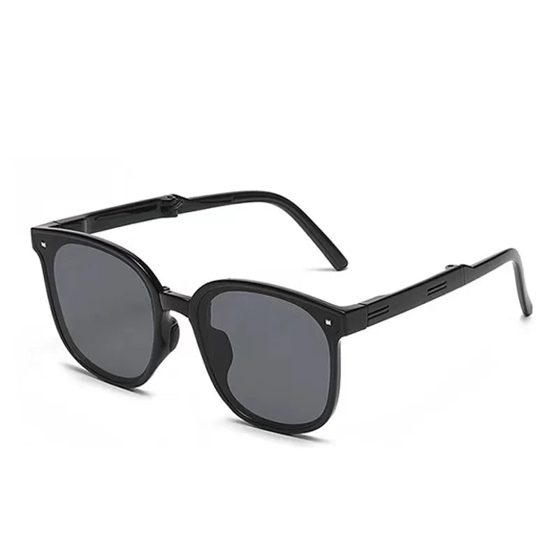 Gafas de sol plegables con estuche, gafas de sol para mujer, modernas, con amortiguación de aire, gafas polarizadas UV 400